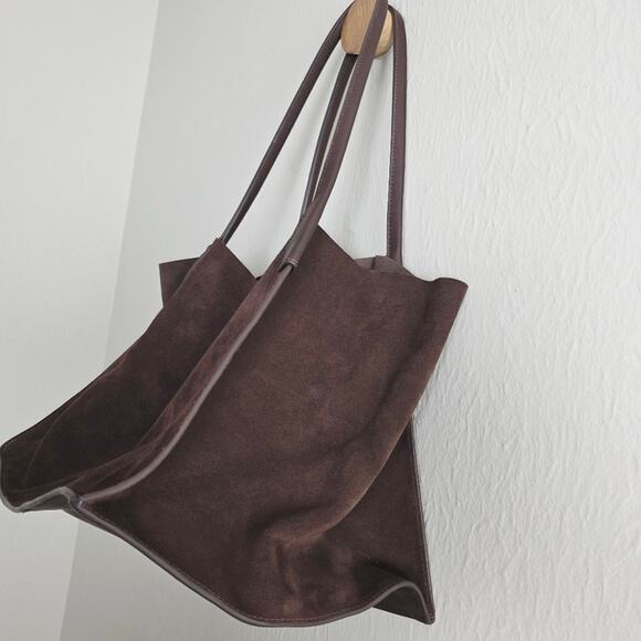 J. Crew Unstructured Large Berkeley Suede Tote Bag Cocoa Brown NWT - Picture 12 of 16